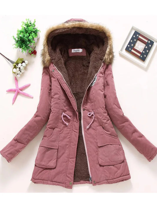 new winter military coats women cotton wadded hooded jacket medium-long casual parka thickness  XXXL quilt snow outwear